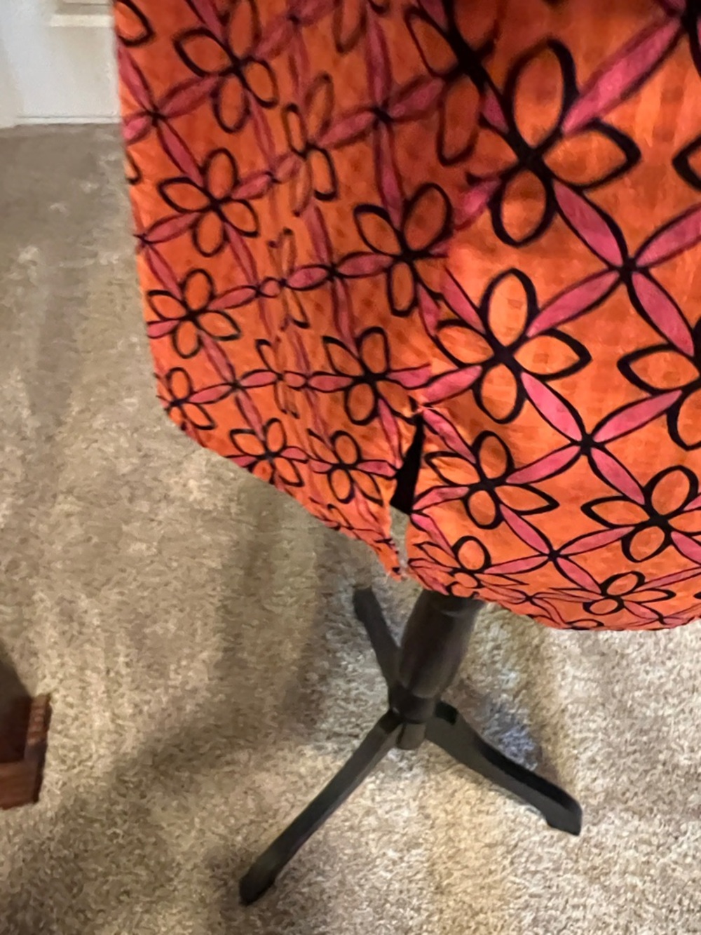 Kim Rogers Bright Orange Floral-Print Button Down Shirt with Pink Accents - Picture 8 of 11